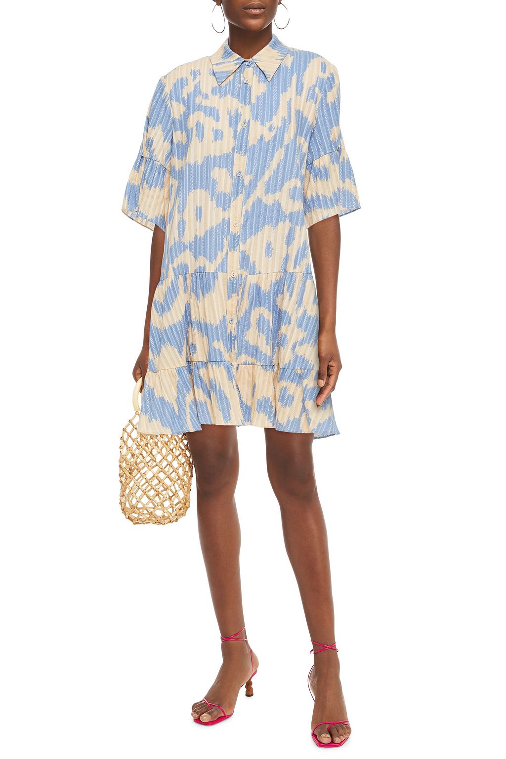 DIANE VON FURSTENBERG Beata gathered cotton-jacquard mini dress