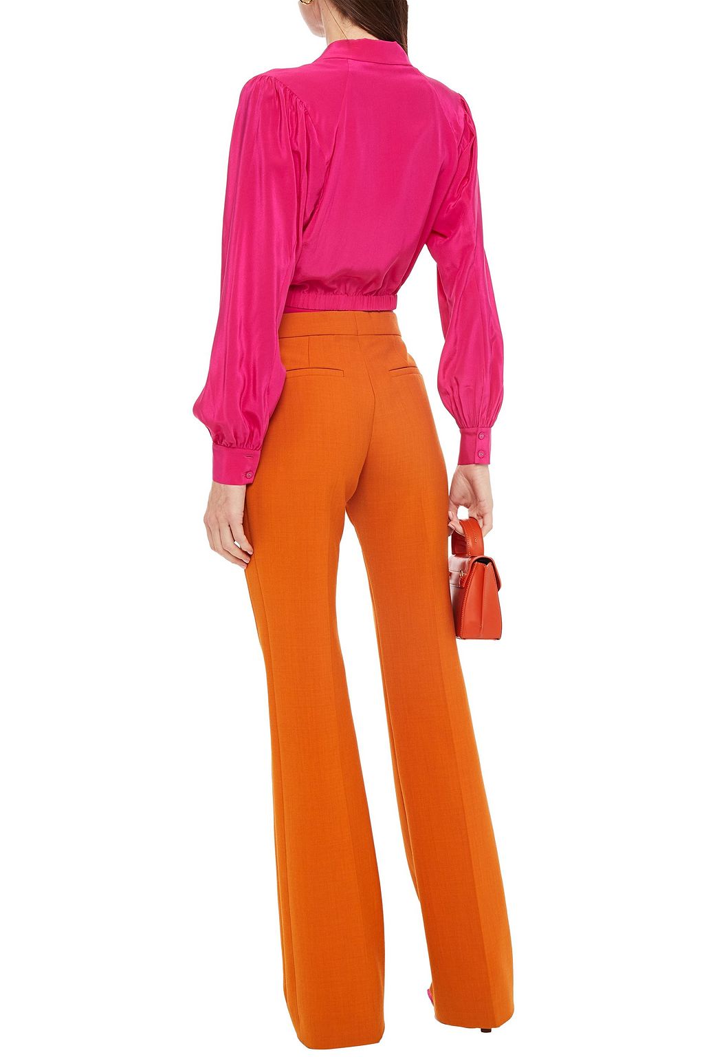 DIANE VON FURSTENBERG Gathered silk crepe de chine wrap top