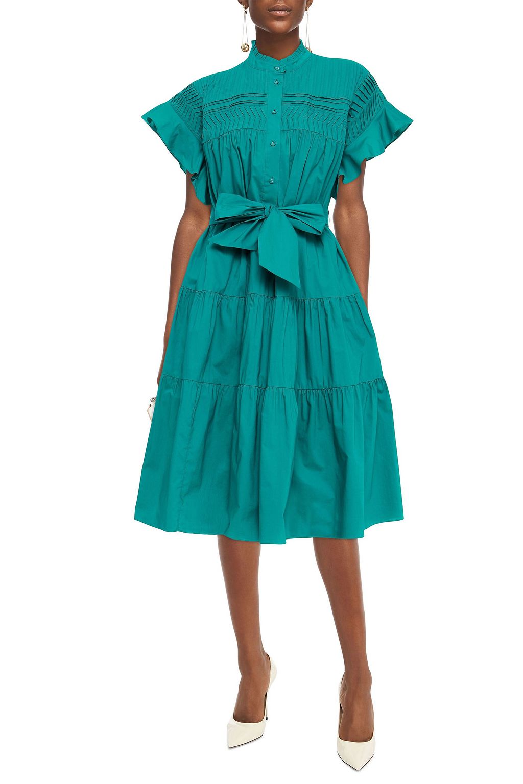 DIANE VON FURSTENBERG Ebba ruffled cotton-poplin shirt dress