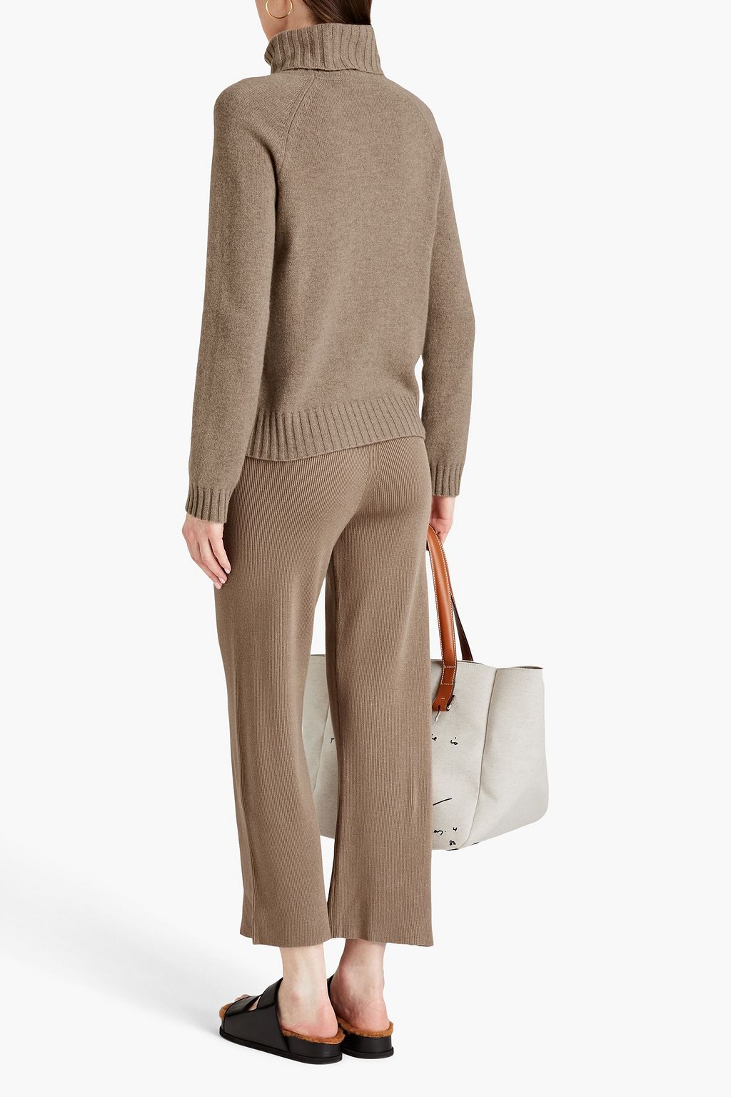 BY MALENE BIRGER Belis cropped ribbed-knit straight-leg pants