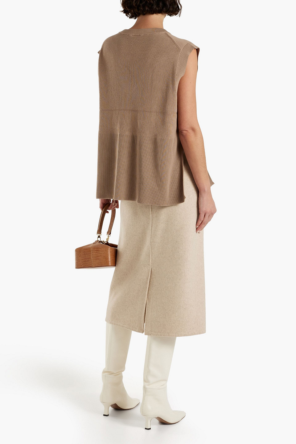 BY MALENE BIRGER EMBROIDERED RIBBED-KNIT TOP 3074457345635150643