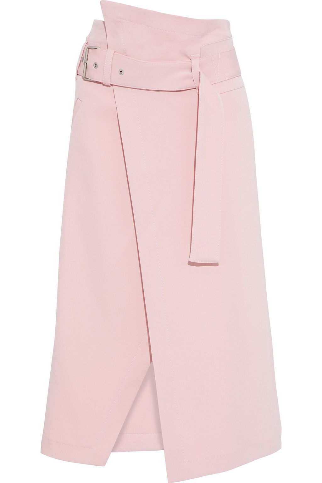 pink midi wrap skirt