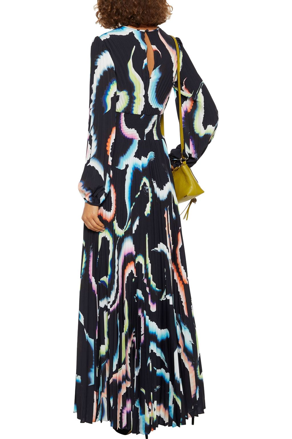 A.L.C. Leah pleated printed crepe de chine maxi dress