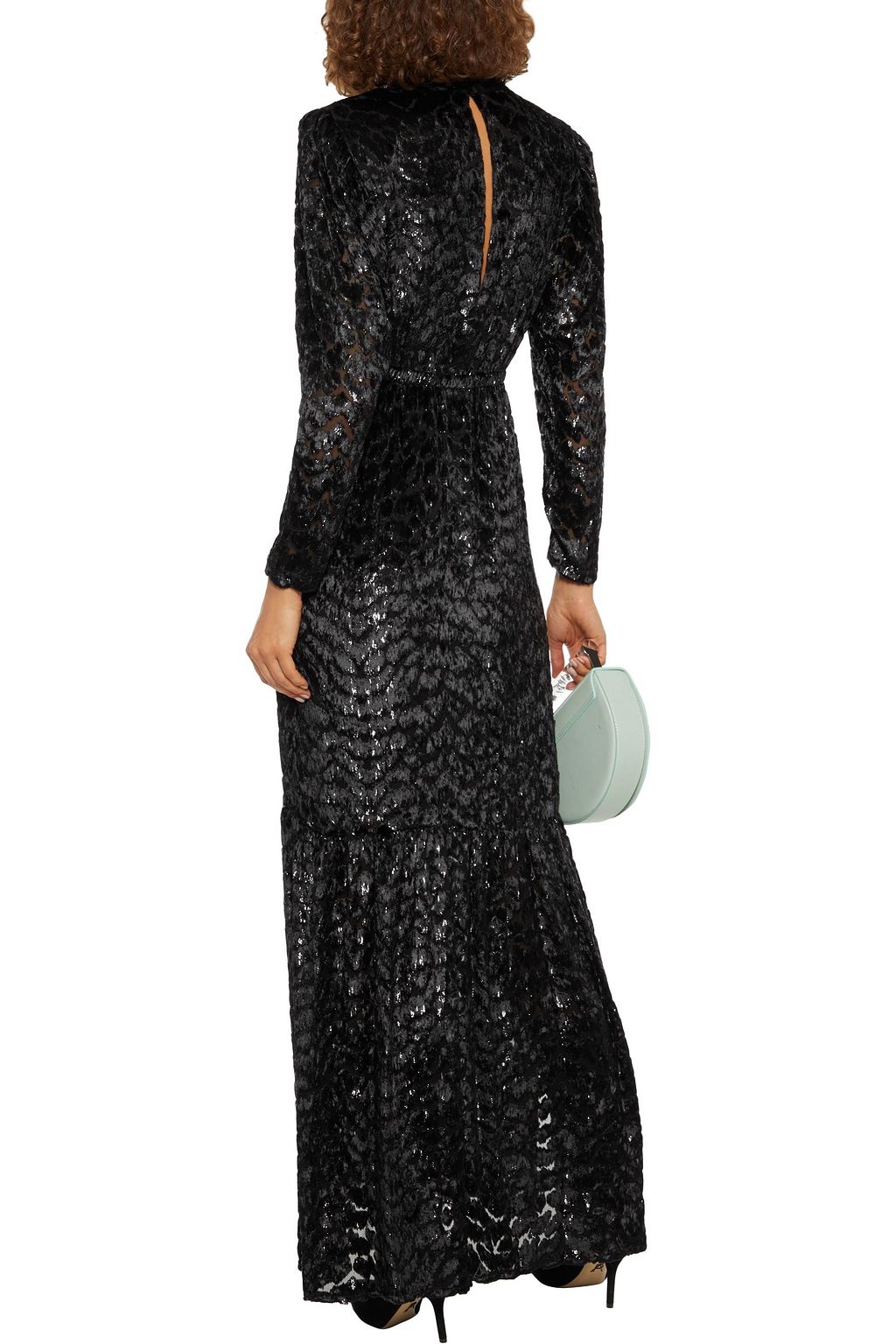 A.L.C. Gathered metallic devoré-velvet maxi dress