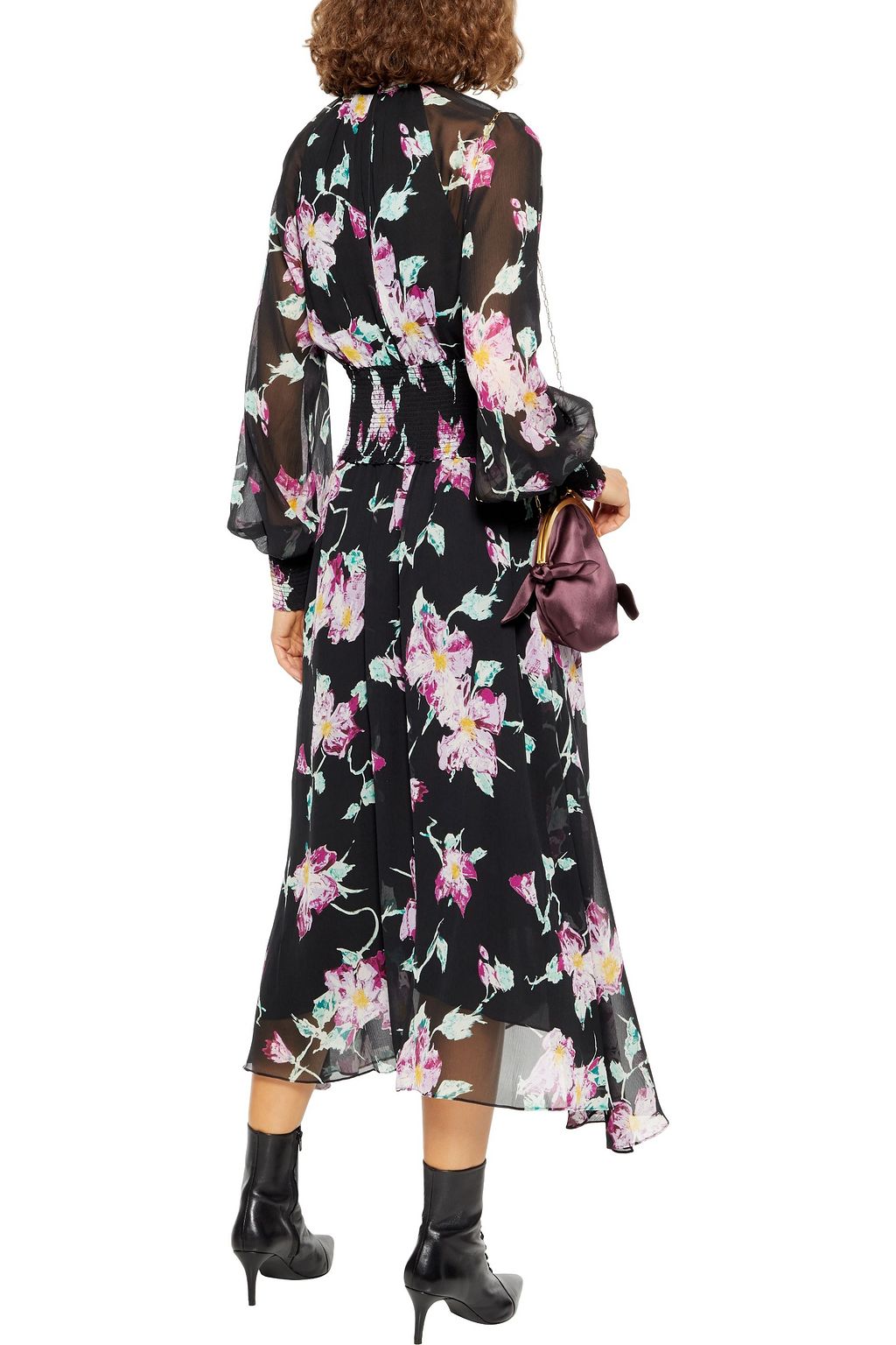 A.L.C. Casey shirred floral-print silk-crepon midi dress