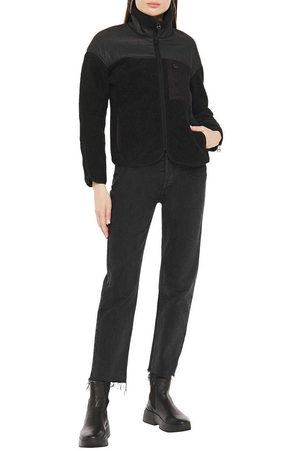Y/osemite Paneled Fleece Jacket In Black