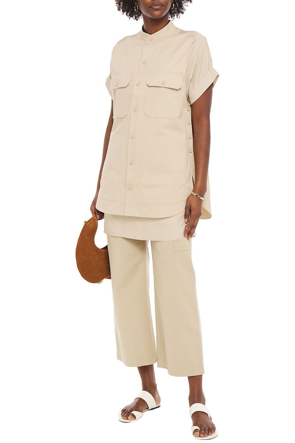 EQUIPMENT Acaena layered twill tunic
