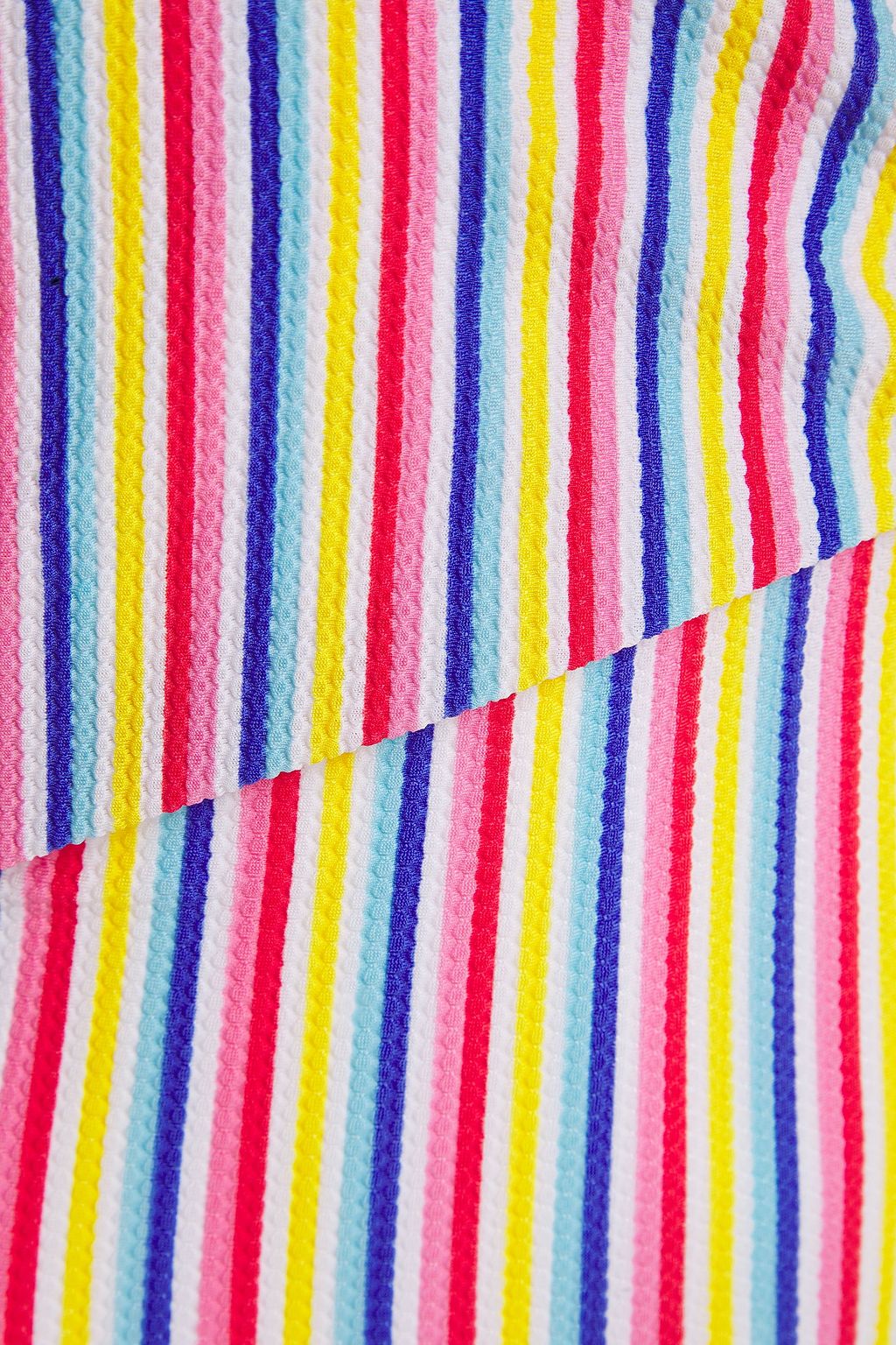ONIA Lila wrap-effect striped swimsuit