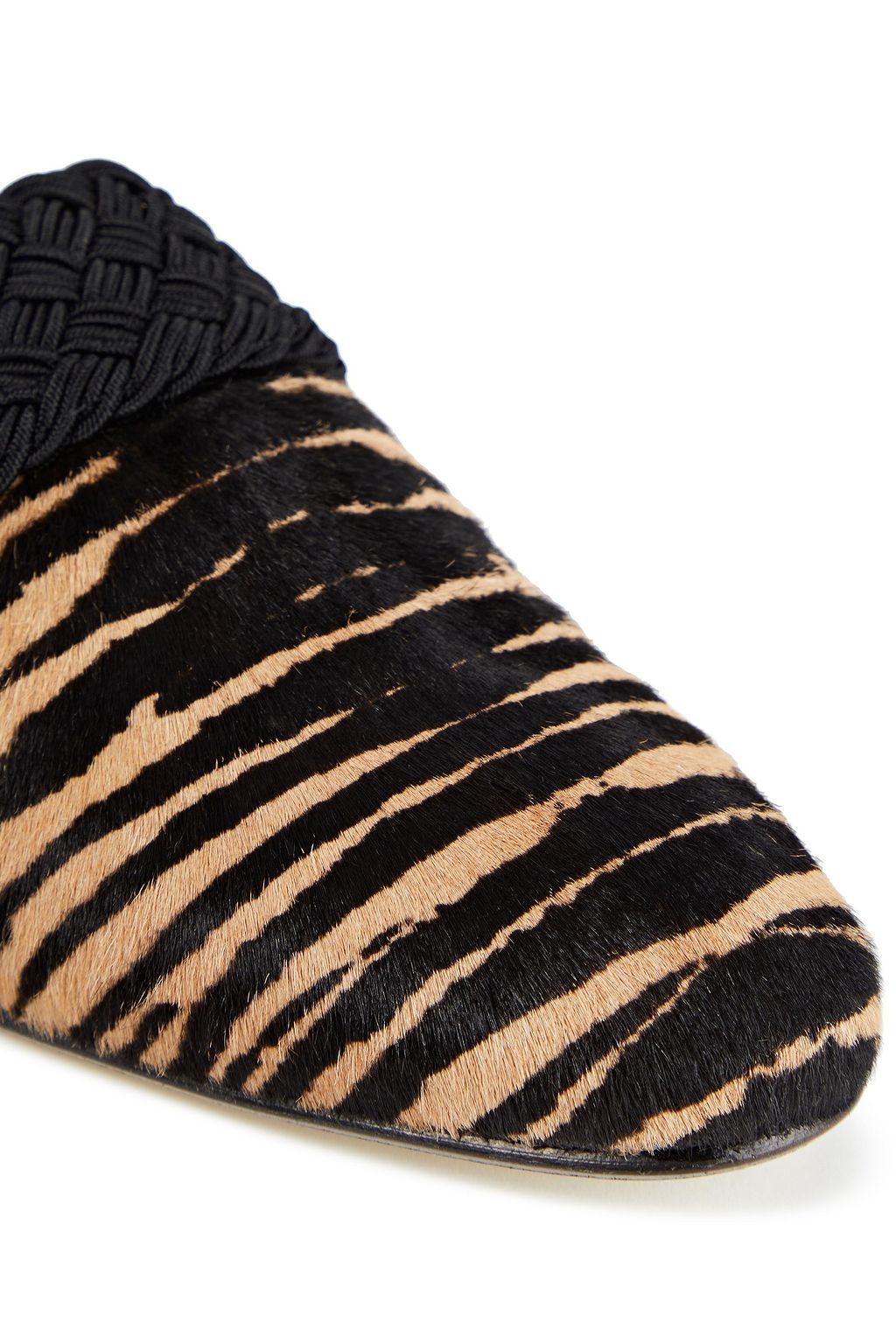 LOEWE Flex d'Orsay braided tiger-print calf hair loafers