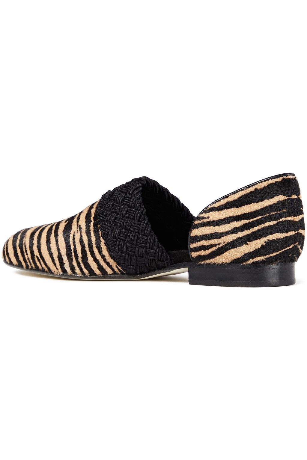 LOEWE Flex d'Orsay braided tiger-print calf hair loafers