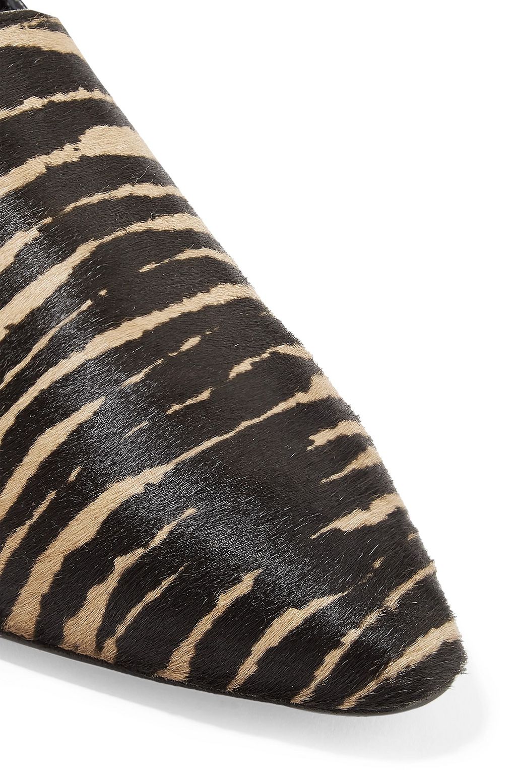 LOEWE Tiger-print calf hair and leather collapsible-heel pumps