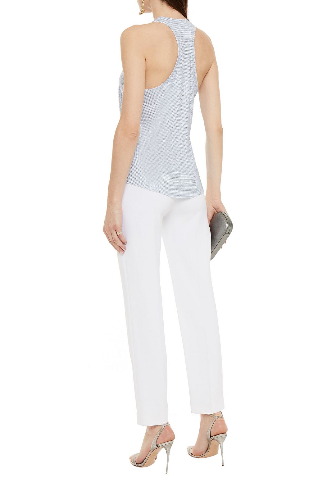 ALEXANDRE VAUTHIER Crystal-embellished stretch-cotton jersey tank