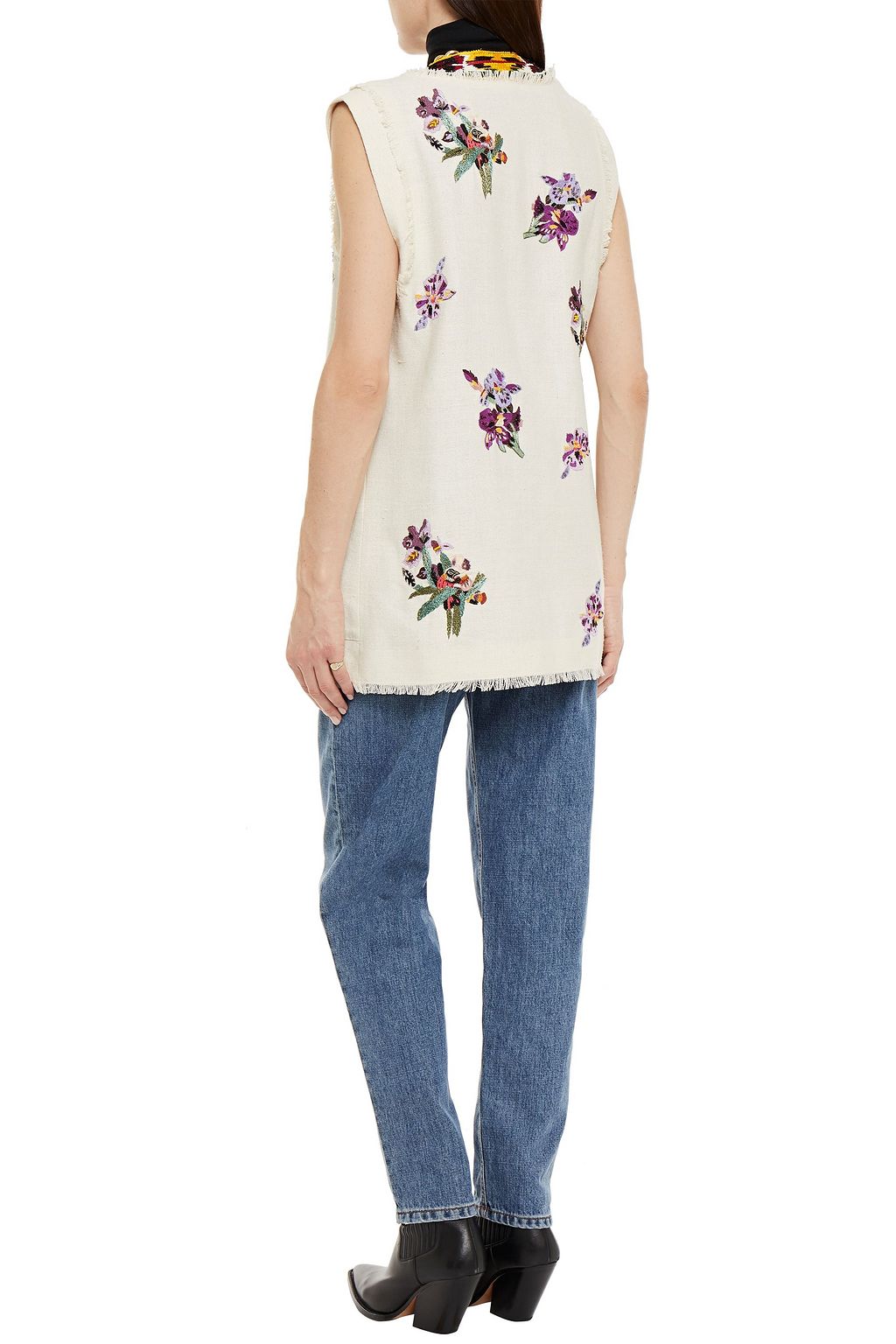 ETRO Frayed embellished silk vest