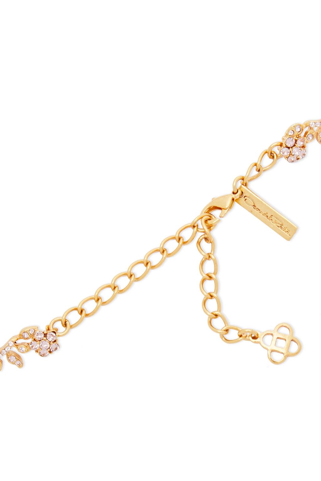 OSCAR DE LA RENTA Gold-tone, crystal and faux pearl necklace