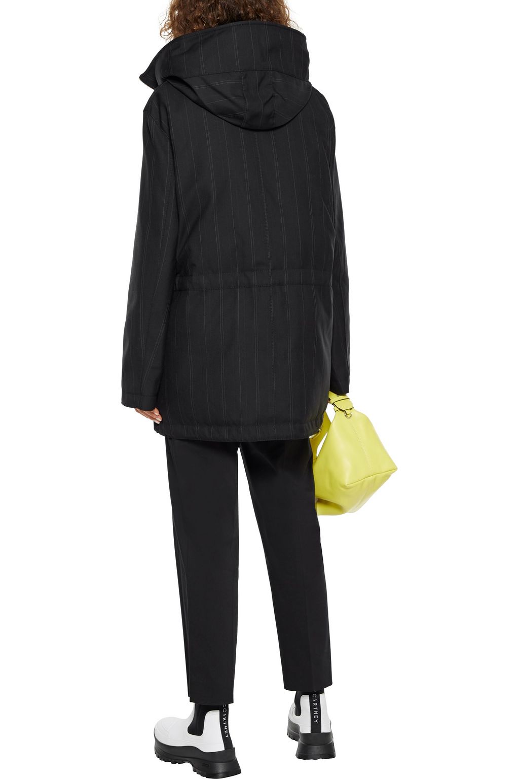 STELLA MCCARTNEY Bruthen pinstriped wool-blend gabardine hooded parka