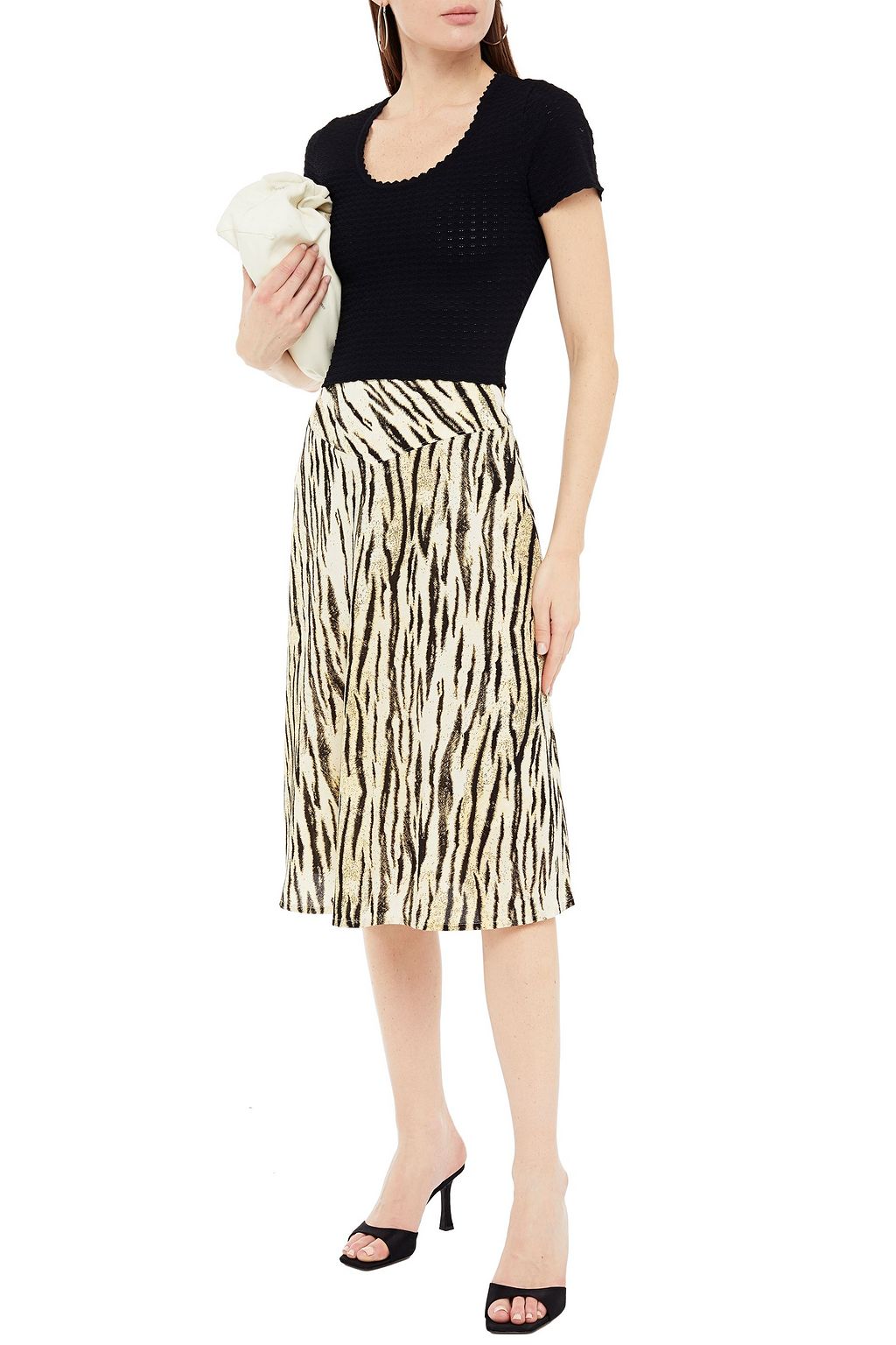 ALICE + OLIVIA Ciara cropped pointelle-knit top