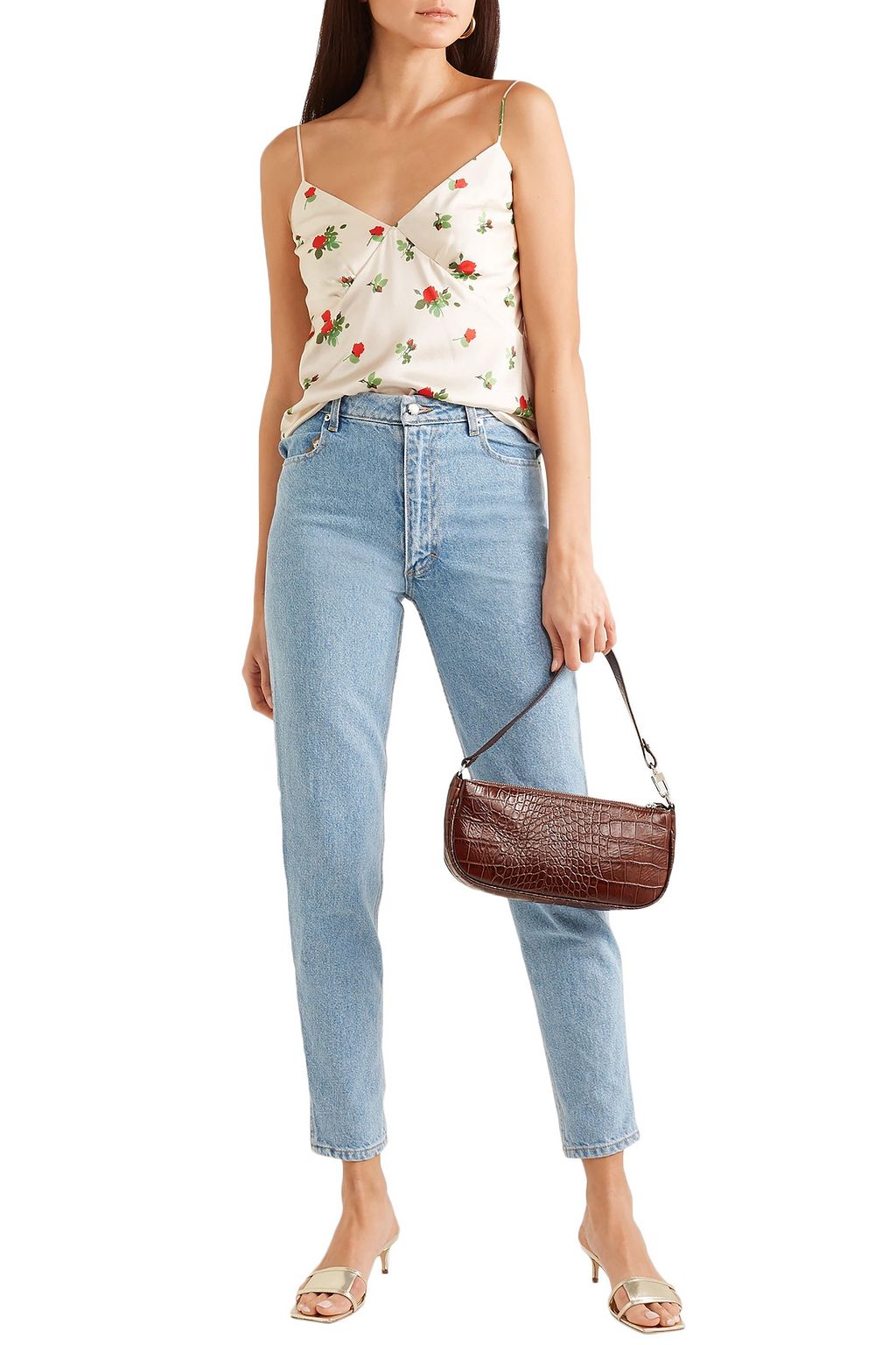 BERNADETTE Floral-print silk-satin camisole