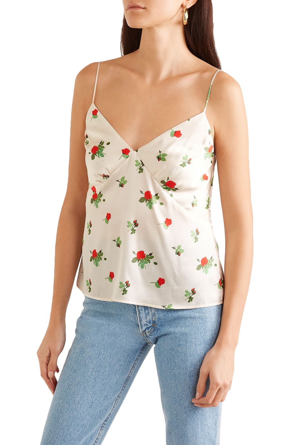 BERNADETTE Floral-print silk-satin camisole