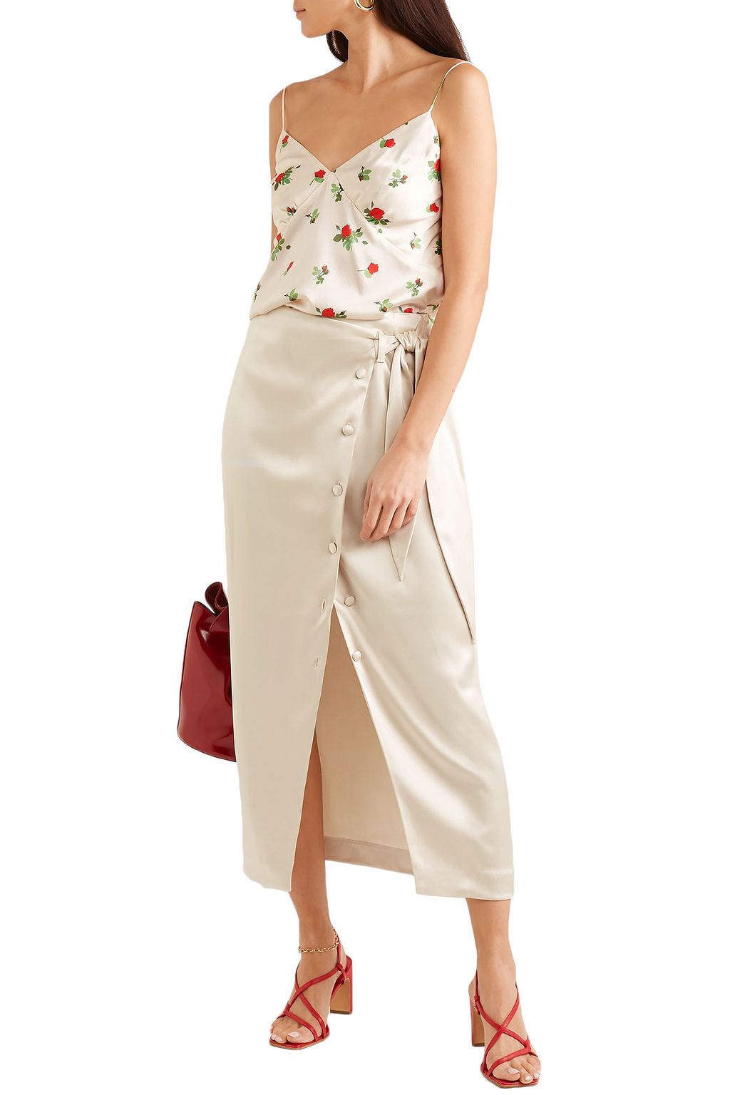 BERNADETTE Floral-print silk-satin camisole