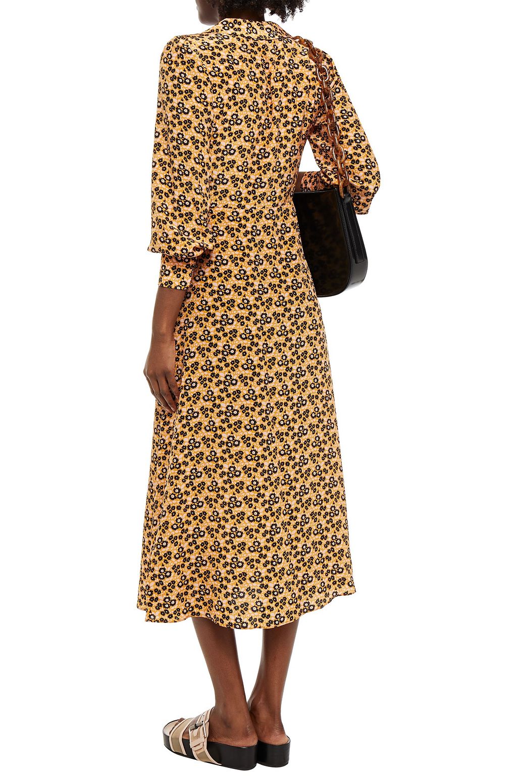 MCQ ALEXANDER MCQUEEN Floral-print silk crepe de chine midi dress