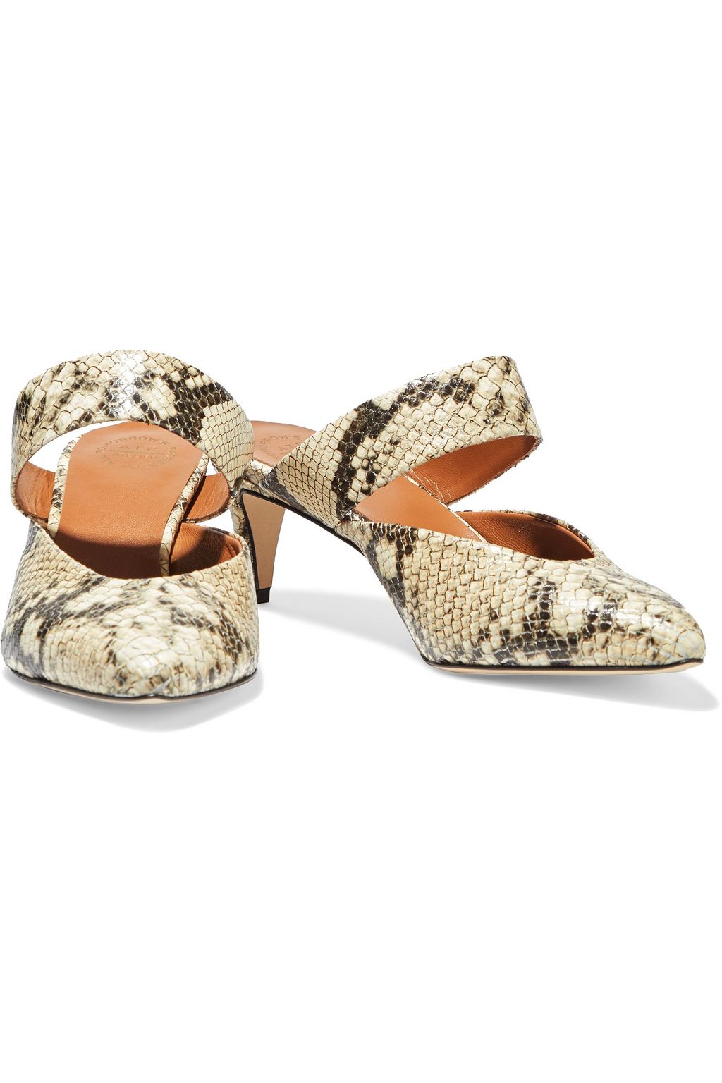 ATP ATELIER Vaie snake-effect leather mules