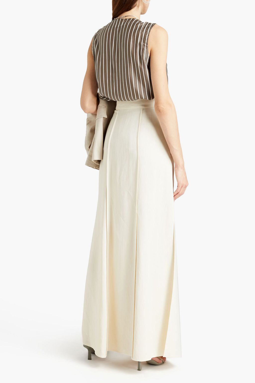 BRUNELLO CUCINELLI Pintucked woven maxi skirt