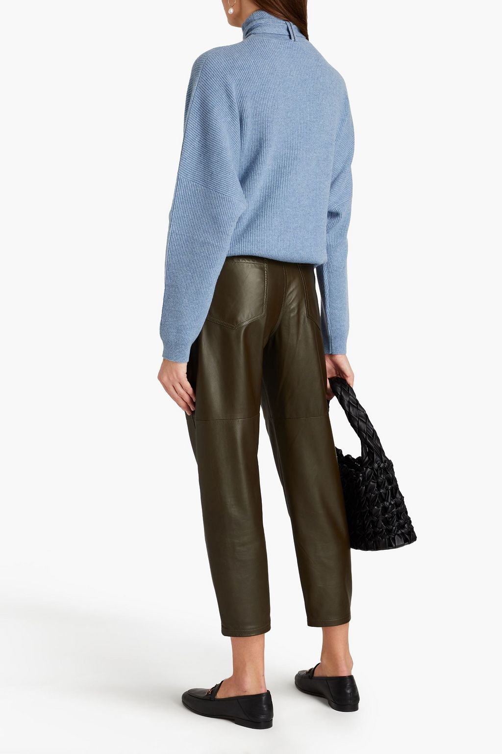 BRUNELLO CUCINELLI Leather tapered pants