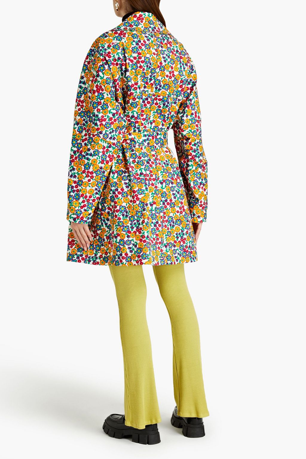 MARNI Belted double-breasted floral-print cotton-blend twill coat