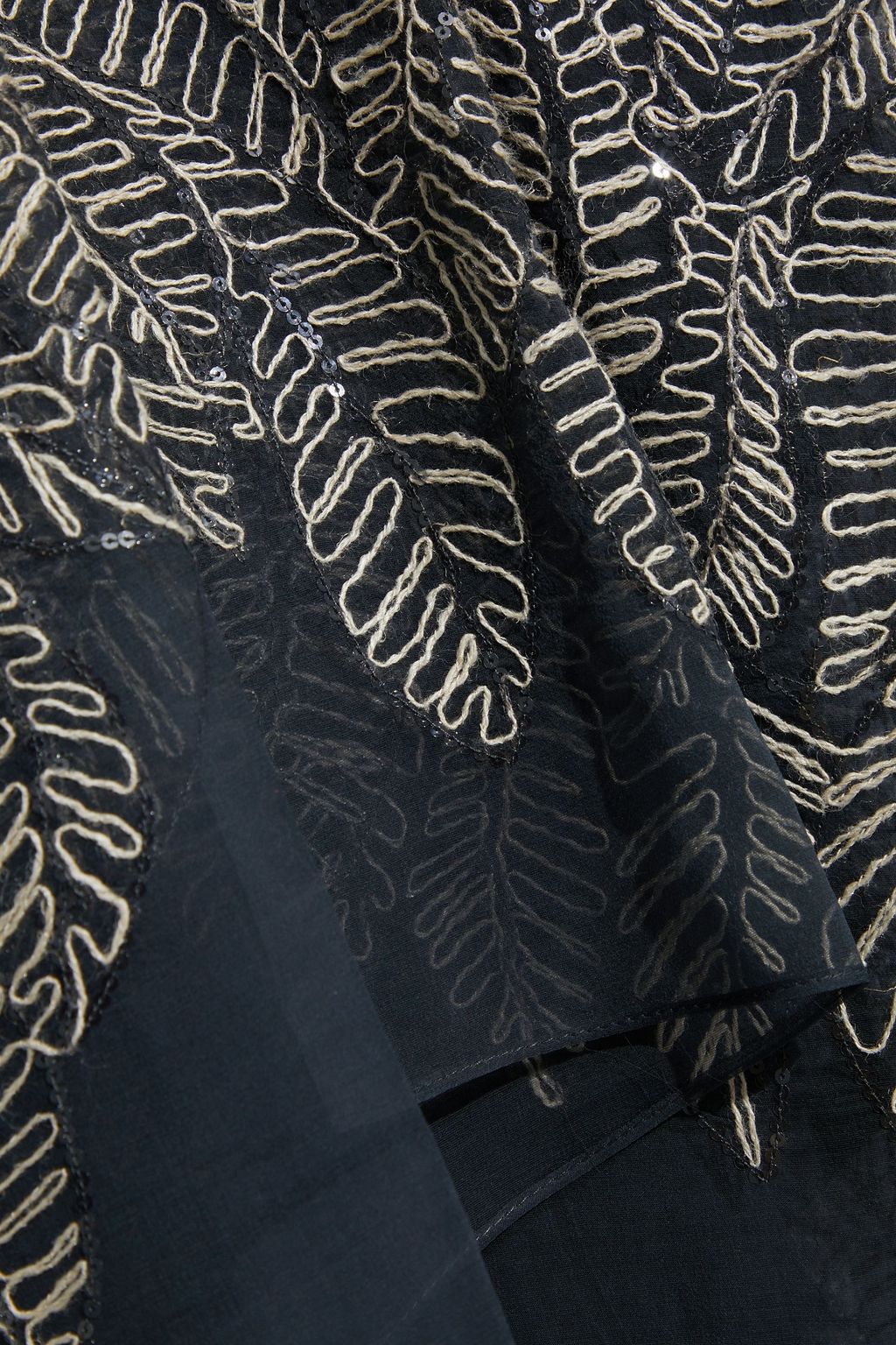 BRUNELLO CUCINELLI Plissierter Maxirock aus Seidenchiffon mit Verzierung