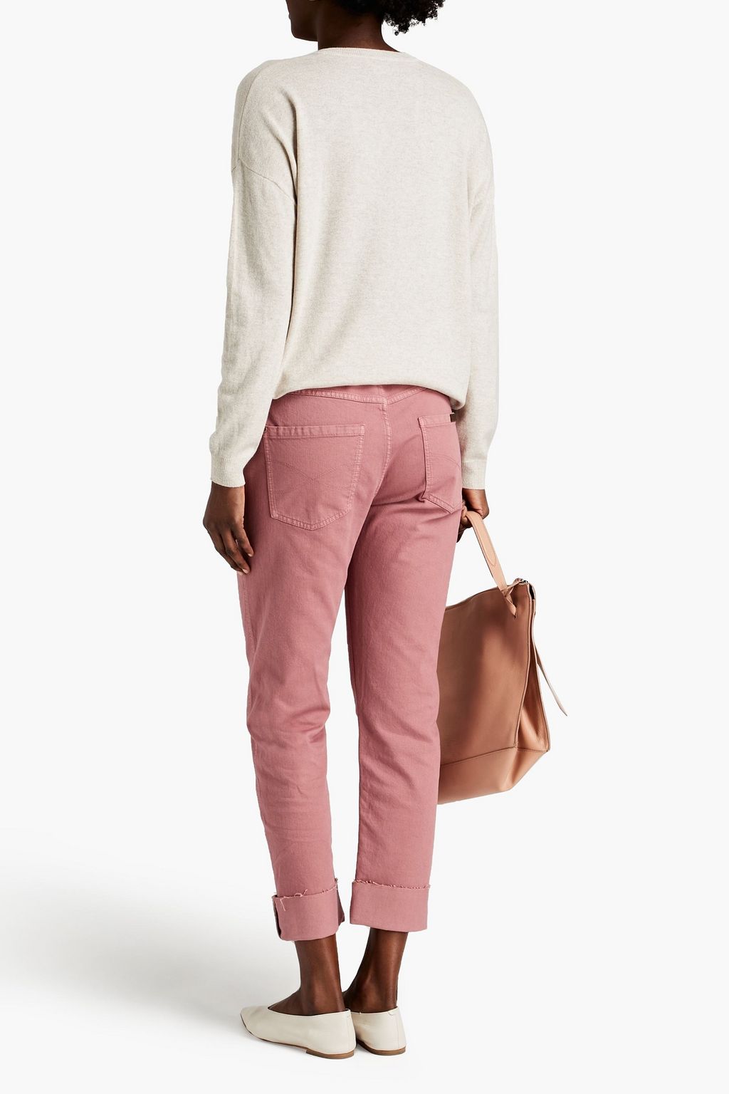 BRUNELLO CUCINELLI Bead-embellished mélange cashmere sweater