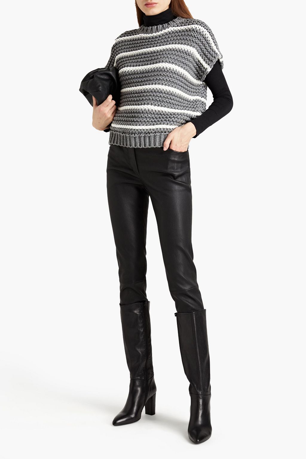 BRUNELLO CUCINELLI Striped cotton-blend sweater