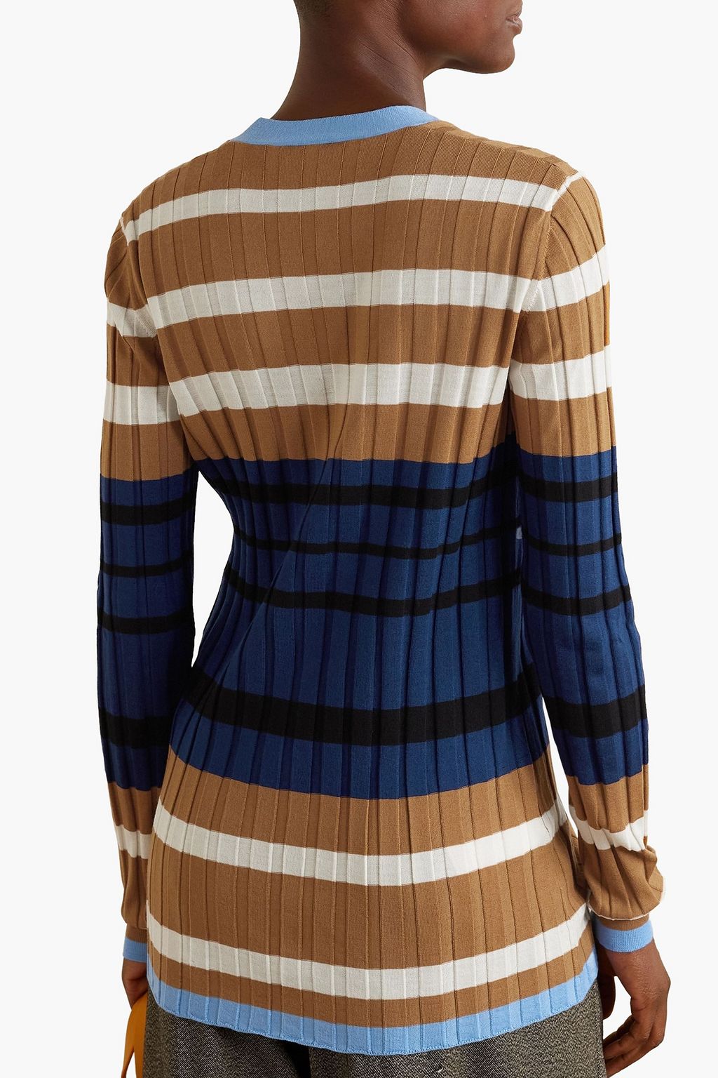 MARNI Striped ribbed wool cardigan