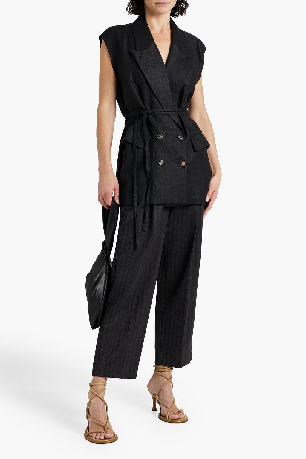 BRUNELLO CUCINELLI Double-breasted linen-twill vest