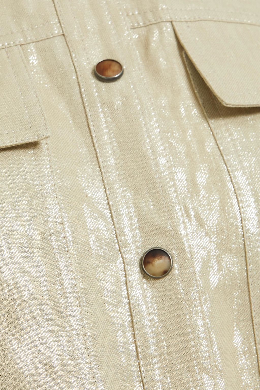 BRUNELLO CUCINELLI 코팅 메탈릭 리넨 셔츠 드레스