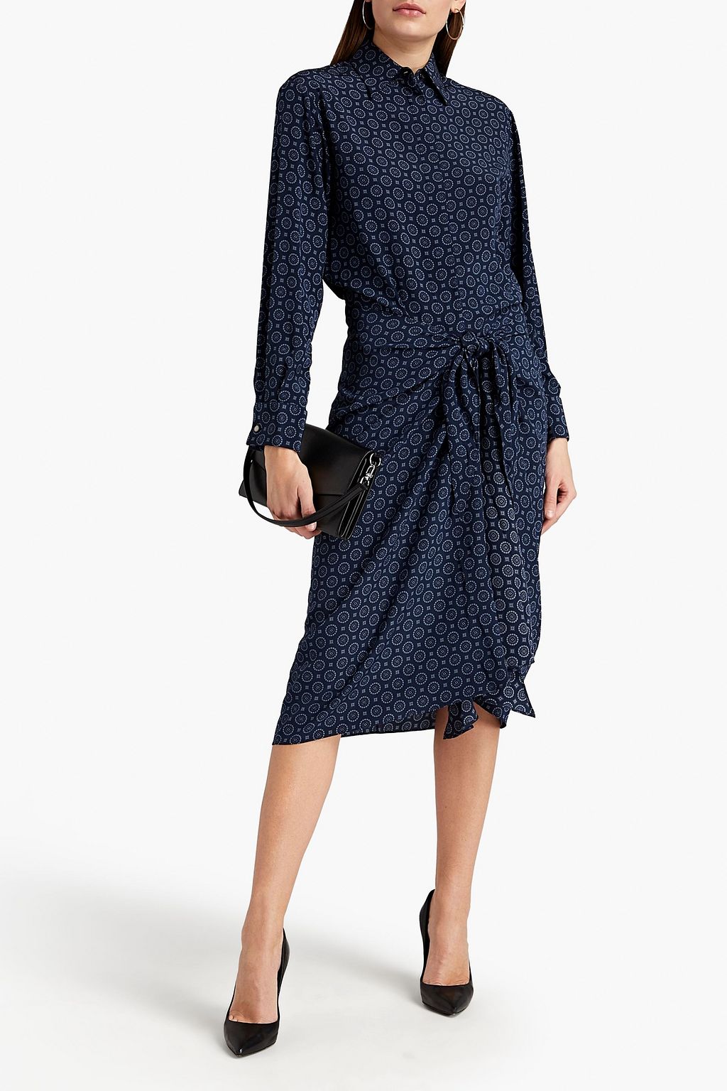 MICHAEL KORS COLLECTION Printed silk crepe de chine midi dress