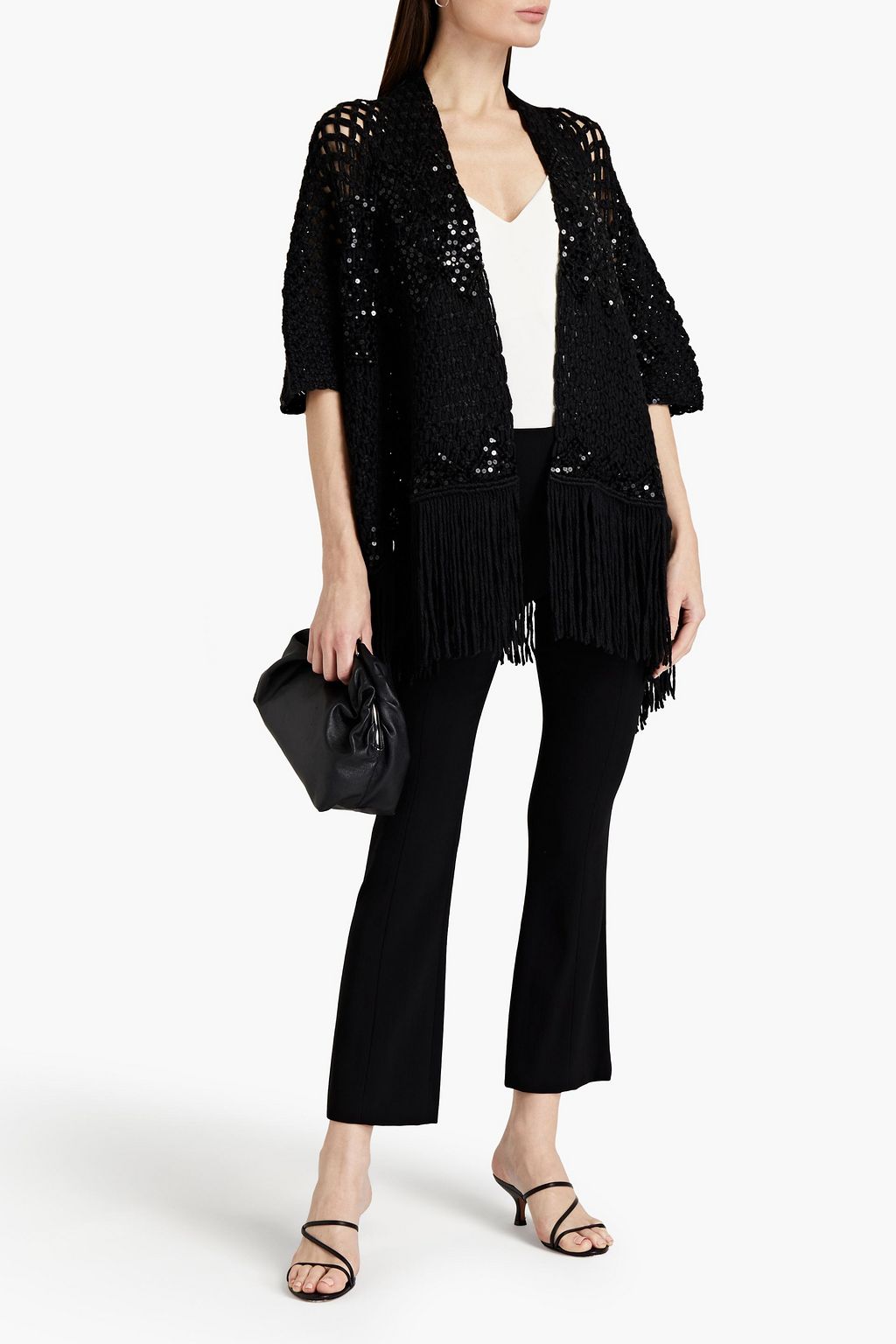 BRUNELLO CUCINELLI Fringed embellished linen and silk-blend cardigan