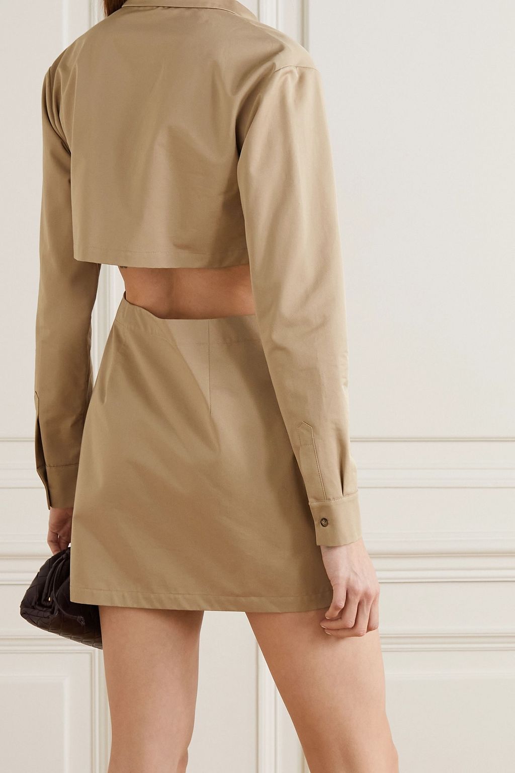ZEYNEP ARCAY Mini-Hemdblusenkleid aus Baumwollpopeline mit Cut-out