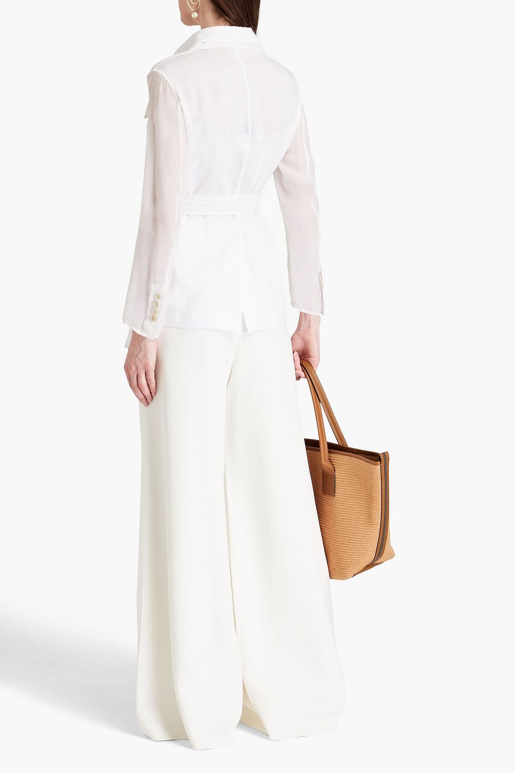 BRUNELLO CUCINELLI Bead-embellished silk and linen jacket