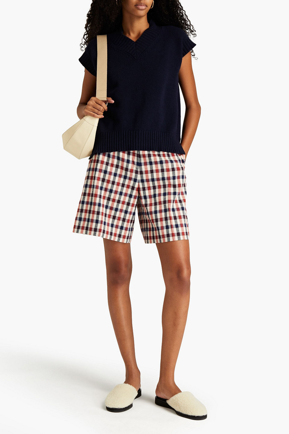 And-daughter Bonnie Merino Wool And Cashmere-blend Top In Navy