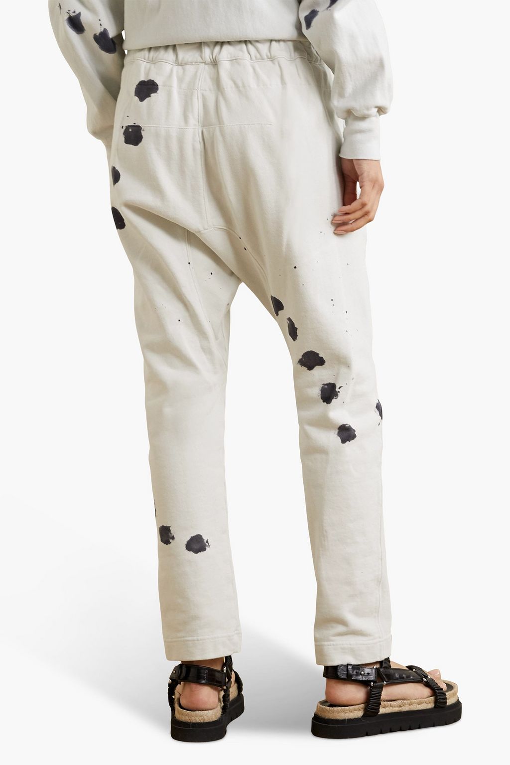BASSIKE Printed French cotton-terry track pants
