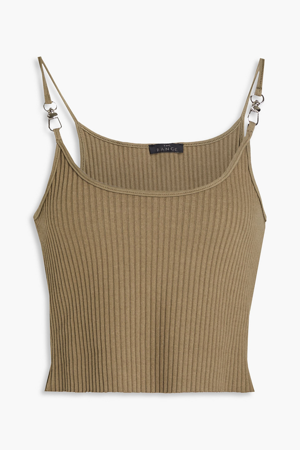 The Range Cotton-blend Ribbed Jersey Tank In Green