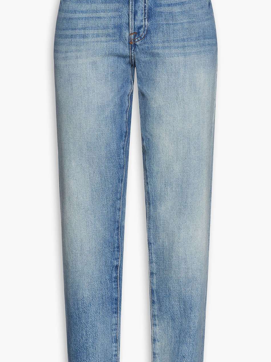 le slouch distressed straight-leg jeans