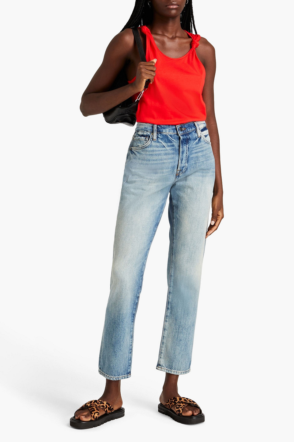 FRAME LE SLOUCH DISTRESSED STRAIGHT-LEG JEANS 3074457345632638238