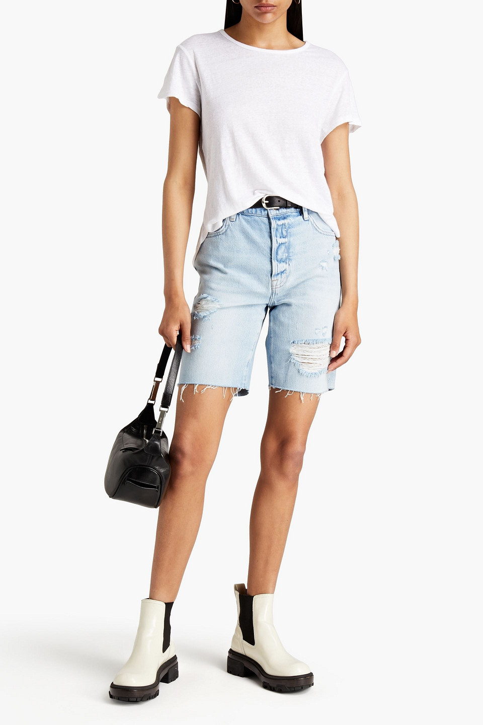  Frame - Jeansshorts In Distressed-optik - Blau - 23 
