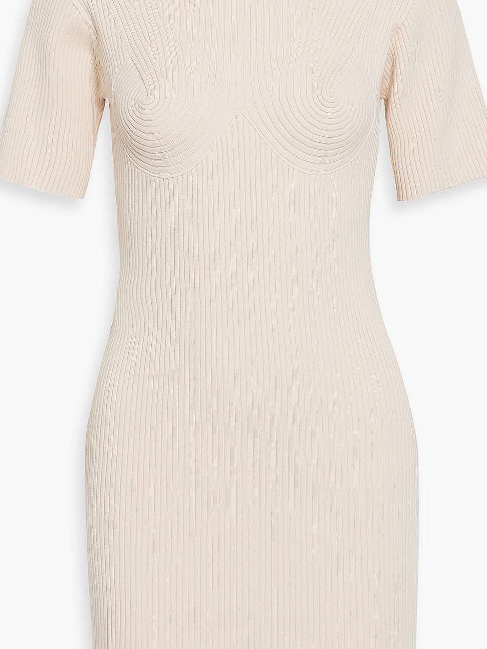 ribbed cotton-blend mini dress