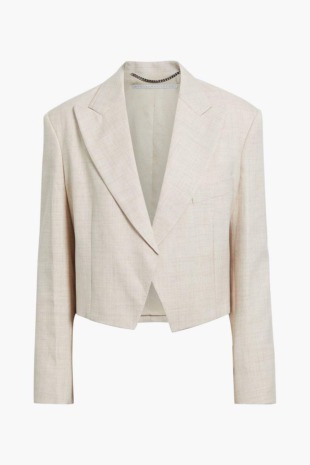 STELLA MCCARTNEY Cropped mélange woven blazer | THE OUTNET