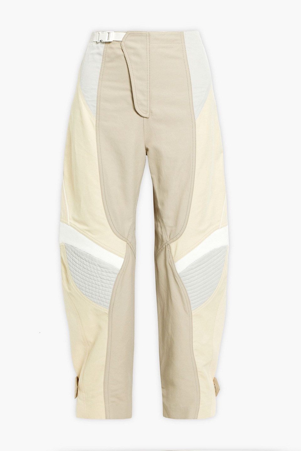 Stella Mccartney Brooke Color-block Paneled Twill Tapered Pants In Beige