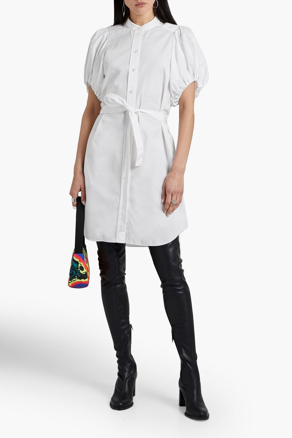 STELLA MCCARTNEY Belted cotton-poplin dress