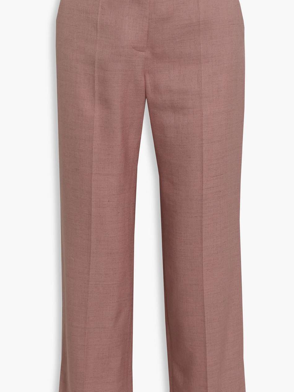 slub woven straight-leg pants