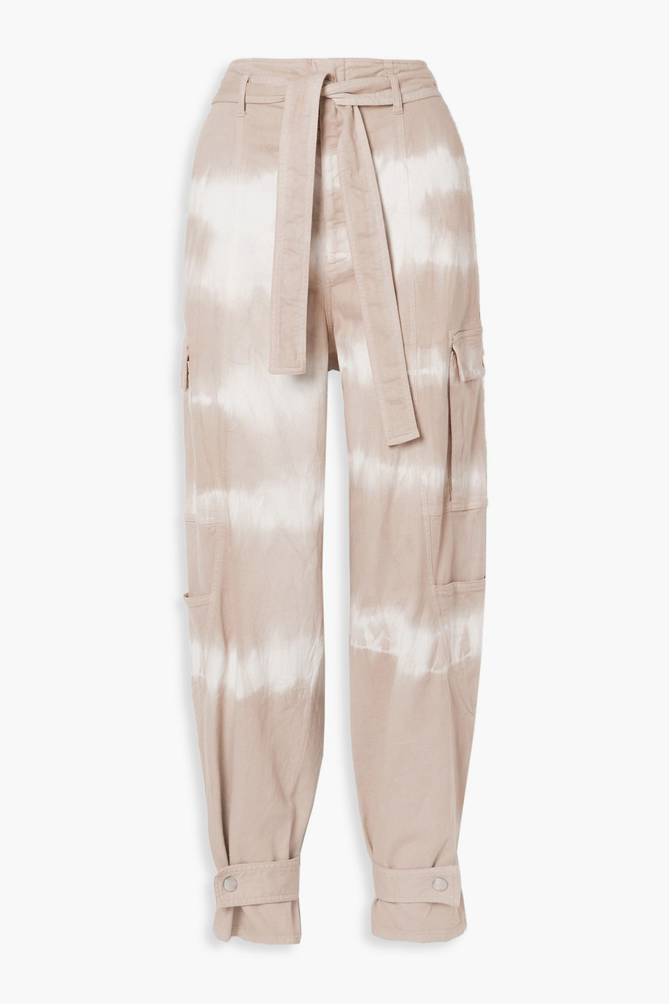 stella mccartney - belted tie-dyed tapered jeans - neutral - 24